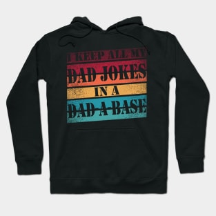 I Keep All My Dad Jokes In A Dad-a-base Vintage Father Gift Hoodie